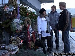 Horny MILF with big tits gets banged hard in HD threesome action