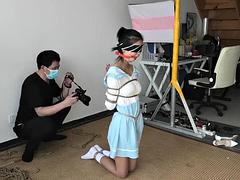 Chinese bondage in white socks