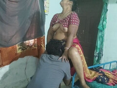 Step Mother Was Standing and I Lifted Her Saree and Licked Her Pusssy Then Had Sex with Her
