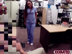 Desperate nurse gets easily persuaded to have sex in exchange of cash