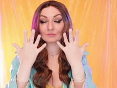 Amazing relax video with ASMR by Arya Grander, latex surgery gloves fetish