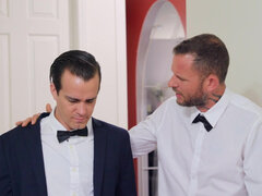 Ebony bride Nina Rivera filling her ass with a hard cock of her fiancs dad