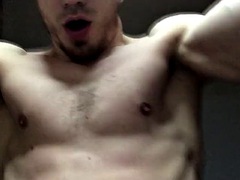 Muscular hot guy CUM on your face after passionate fucking! Solo man pillow fucking! Lots of sperm!