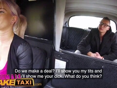 Female Fake Taxi Bored busty driver swaps fare for hot taxi fuck