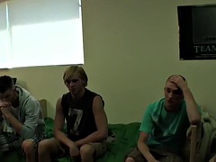 Hazed amateur str8 stud fucked by voyeuristic frat in the bedroom