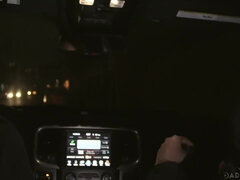 Hot babe with dark hair, Gina Valentina likes to ride a rock hard cock for money