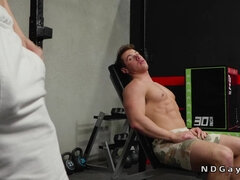 Big cock gays anal fuck in the gym in various positions