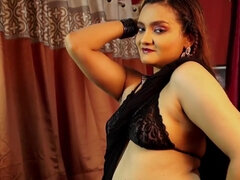 Dolon Black Saree solo Nude