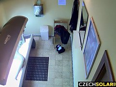 Tsjechisch, Hd, Masturbatie, Zonnebank, Spion, Webcamera