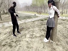 아시안, 본디지 훈육 사디즘 마소치슴, 페티쉬, 일본인, 야외의, 공개적인
