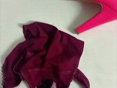 Cumming on very dirty BBW cuckold milf panty