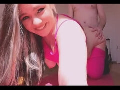 Double Creampie for Anja Amelia - BBW Workout with Big Ass Doggy & Cum Inside