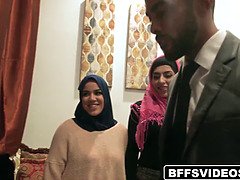 This Muslim bachelorette party turns into a fuck fest when a male stripper enters the show and the shy Arab girls release their inhibitions!