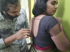 Vaishnavy Saree Removal and Bra Show with Boobs Kiss and Press by Sharun Raj, Mallu Hot Couple Saree Removal and Boobs Kiss,