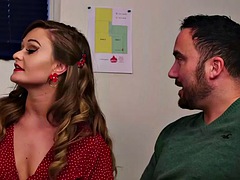 CFNM femdoms suck dick in waiting room group till cumshot