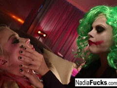 Whorley Quinn Leya gets caught and fucked by Joker Nadia