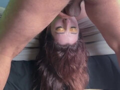 This Hoe Blinks While he Jizzes Down her Gullet Nuts Deep