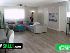 Watch skinny teen cutie pay for her sins & struggle to keep straight in interracial sex tape