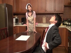 Ασιάτης, Μεγάλα βυζιά, Πίπα, Ζευγάρι, Χύσιμο, Κουζίνα, Ώριμη