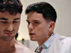 Tattooed gay doctor fucks a patient bareback in the hospital