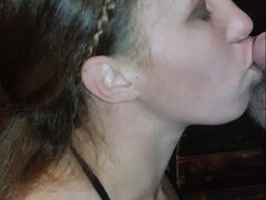 A hot BJ from a cute brunette chick