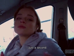 Russian teen chick with debt takes stranger's hard cock for a ride in POV reality video