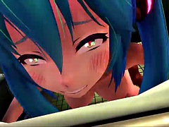 MMD Erotic videos of Hatsune Miku pacoing in the bathroom