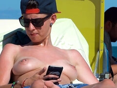 18, Amatööri, Ranta, Ruskeahiuksinen, Hd, Julkinen, Tissit, Tirkistelijä