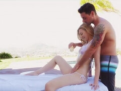 Poolside Indulgence: Dillion Harper, Sabrina Banks & Alexa Grace Star in Creme De La Creme Outdoor Scene