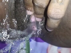 Stimulating My Pieced Clit Fingering My Hairy Pussy Close up Squirting Orgasm