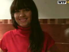 Anal, Brunette, Lingerie, Penge, Offentlig, Strømper, Strip, Trekant