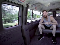 Picked up str8 mature guy barebacked by hunk in van