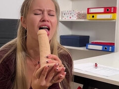 Sexy Secretary Masturbates at Work