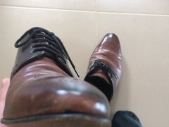 Shoe Sniffing POV - Italian Leather Dress Shoes Smell so Good Deep Breathing - Manlyfoot