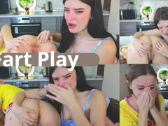 18 años, Anal, Pareja, Pedorrearse, Lesbiana, Pequeña, Adolescente, Camara web