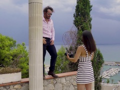 Vysokoškolačka, Šaty, Podpatky, Výprask, Spodní prádlo, Venku, Španělské, Kozičky