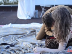 Chubby Teen Girl Open Air Affair - Outdoor Sex