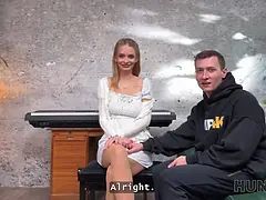 Hunt4k. blond hotty used her large natural boobs to get back on her bf