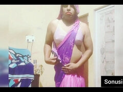 Hot Indian Femboy Sonusissy Navel in Saree