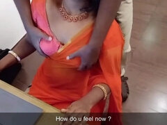 Wife Fucks Manager in Office Transparent Saree