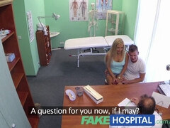 Real blonde girlfriend gets pounded hard by fakehospital boyfriend while the doctor gives his expert medical advice