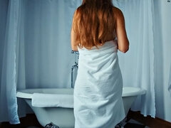 Kúpeľňa, Dildo, Prstovanie, Vlasatej, Vloženie, Masturbácia, Pička, Sólo