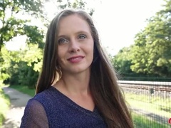 German Scout Casting: Natural Hairy Pussy Andrea Squirts Hard in Public Pickup