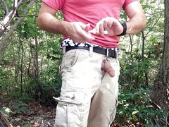 Jerking off in the Woods, Showing a Little Sagging in My Favorite American Eagle Ae Boxers. Long Edge Session. Verbal