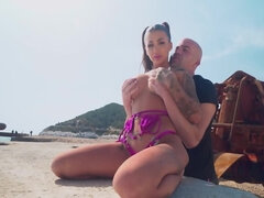 Brunette bombshell Susy Gala fucks on a public place