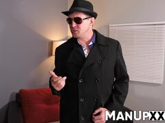 Tall guy sucks a dick hard and hungrily till hard