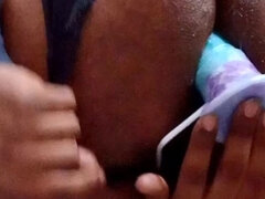 12 Inch Anthro Cock in Sissy Pussy Under Clothes