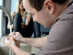 Wsapaniały, Blondynka, Towarzystwo, Stopy, Fetysz, Fetysz stóp, Hd, Masaż