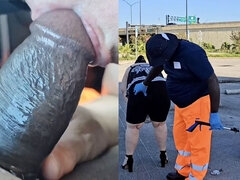 Amateur, Américain, Belle grosse femme bgf, Sucer une bite, Voiture, Éjaculation interne, Interracial, Mature