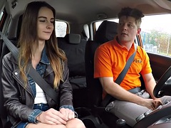 Euro student driver sucks instructor before getting fucked
